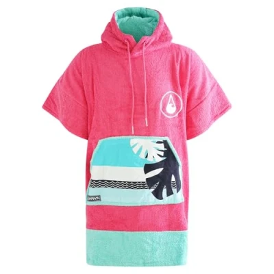 Afbeelding van Wave HAWAII Pink Badponcho voor dames en heren, maat S, 145 175 cm, surfponcho van bamboeviscose katoen, strandponcho met hoge wateropname, verhuizingshulp, strand