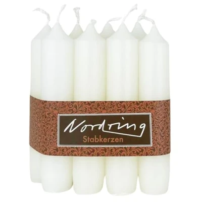 Afbeelding van Nordring 8 stuks witte staafkaarsen 2,2 x 11 cm hoog