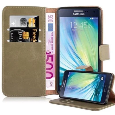 Afbeelding van Cadorabo Hoesje geschikt voor Samsung Galaxy A5 2015 in CAPPUCCINO BRUIN Beschermhoes met magnetische sluiting, standfunctie en kaartvakje Book Case Cover Etui