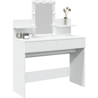 Afbeelding van vidaXL Kaptafel met LED verlichting 100x40x130 cm wit