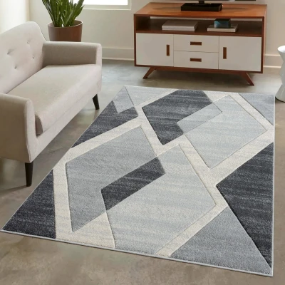Afbeelding van Bonito Abstract 3D Laagpolig Vloerkleed Tapijt Grijs 120x170 cm Rechthoek Polypropyleen Tapijtenloods
