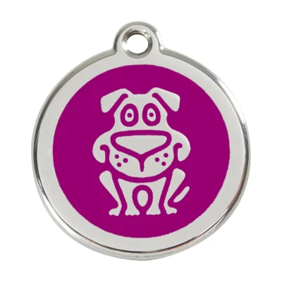 Afbeelding van Dog Purple roestvrijstalen hondenpenning large/groot dia. 3,8 cm RedDingo