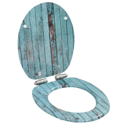 Afbeelding van Toiletbril met soft close deksel oud hout MDF