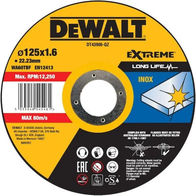 Image de Disque a tronconner inoxØ125x22,2x1.6mm moyeu plat Dewalt