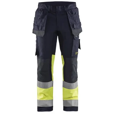 Image de Pantalon multinormes inhérent stretch marine/jaune fluorescent