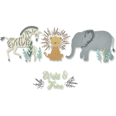Afbeelding van Sizzix Framelits Die Set 10PK w/8PK Stamps Floral Safari 666011 Olivia Rose (10 22)