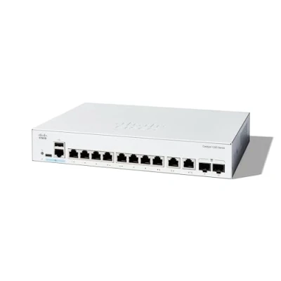 Image de Cisco Catalyst 1200 8T E 2G Commutateur Ethernet Gigabit C3 intelligent 8 x 10/100/1000 + 2 combinaison SFP/RJ 45 de bureau, Montable sur rack