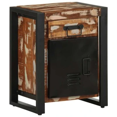 Image de vidaXL Table de chevet multicolore 40x30x50 cm bois récupération4013561