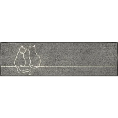 Afbeelding van wash+dry Lovetails Deurmat, 35 x 120 cm, voor binnen en buiten, wasbaar, grijs