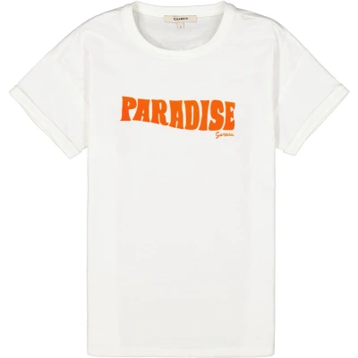 Afbeelding van Garcia Tshirt print, Dames, Maat: Medium, Off white