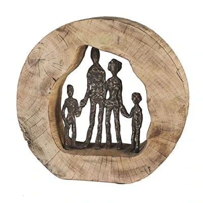 Afbeelding van Beeld Family hout staal (bronskleur) Casablanca
