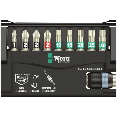 Afbeelding van Wera 10 delige bitset incl. RVS houder 3888/4/1 K