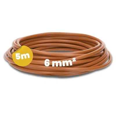 Afbeelding van Kalitec Kabelkabel H07V K 6 mm² bruin, 5 m, flexibel, mm², dunne bedrading, enkele kabel, eenaderige kabel voor schakelkast, elektrische