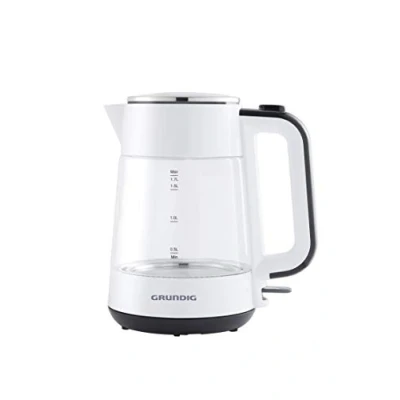 Image de Grundig wk 5860 bouilloire en verre blanc noir 2400 w 1,7 l