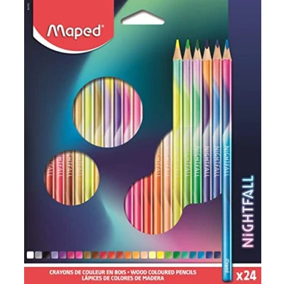 Image de Maped Crayon de couleur triangulaire NIGHTFALL, étui 24