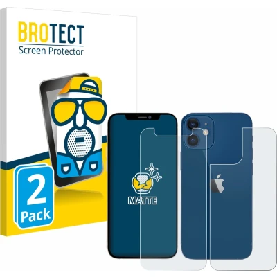 Afbeelding van BROTECT Screenprotector voor Apple iPhone 12 mini (Voor+Achter) Folie Beschermfolie matte (2 Stuks)