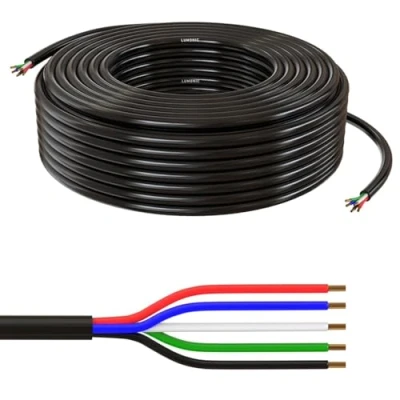 Afbeelding van 5 m Lumonic x 0,34 mm² led besturingskabel zwart 1 I ommantelde kabel flexibele draden LiYY verlenging, stroomkabel, netsnoer, C
