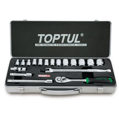 Afbeelding van Gereedschapskist TOPTUL 3/8 18 stuks