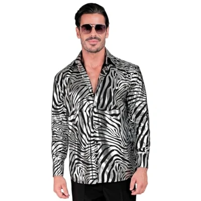 Afbeelding van Widmann Pooier Kostuum Pimp Daddy Zebra Roze Overhemd Man Large / XL Carnavalskleding Verkleedkleding