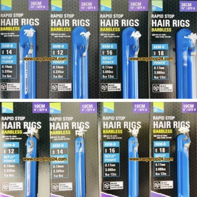 Afbeelding van Preston KKM B Rapid Stop Hair Rigs Barbless 10cm (8 pcs) Maat : haak 18 0.17mm