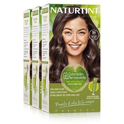 Afbeelding van Naturtint Biobased Ammoniakvrije kleuring 100% dekking van wit haar plantaardige ingrediënten natuurlijke en duurzame kleur 5N lichtbruin 3 stuks