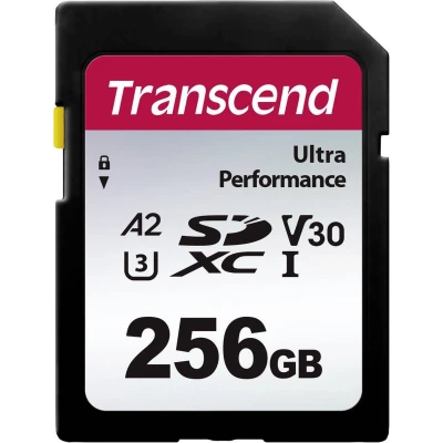 Afbeelding van Transcend TS64GSDC340S SDXC kaart 256 GB A1 Application Performance Class, A2 v30 Video Speed UHS Class 3 Schokbestendig,