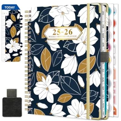 Afbeelding van NEYSA Agenda 2025 2026, weekplanner, spiraal, juli juni 2026 (12 maanden), A5, schoolagenda met penlus, bladwijzer en planstickers (zwart)