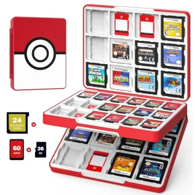 Afbeelding van MoKo Nintendo Switch/Switch OLED/3DS/2DS Gaming kaarthoes, 60 sleuven voor OLED/3DS/2DS, draagbare 3DS gamehoes, 24 kaartsleuven 3DSXL/DS/DSi en 36 SD kaartsleuven, incl