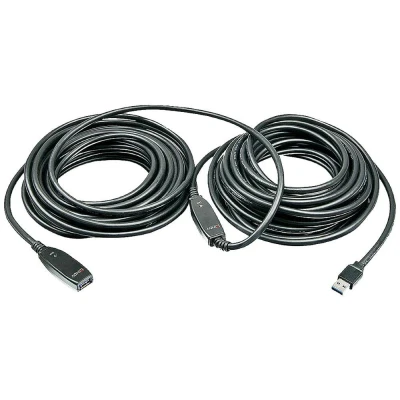 Afbeelding van LINDY USB kabel 3.2 Gen1 (USB 3.0 / 3.1 Gen1) A stekker, bus 15.00 m Zwart 43322