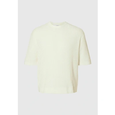 Afbeelding van Selected Homme Heren T Shirt regular fit Beige S Ronde Hals Volwassenen