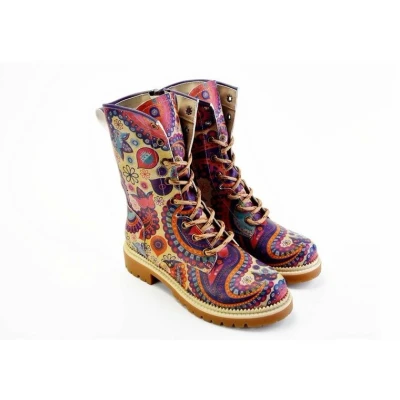 Afbeelding van Goby Bohemian Vibes Dames Veterboots Handgemaakt Vegan Leer Maat 36