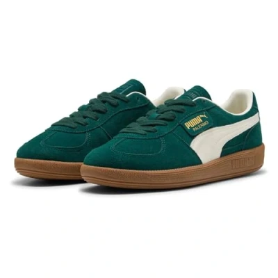 Afbeelding van Puma Palermo Unisex Sneakers laag, Maat: 38, Dark green/brown Veloursleer