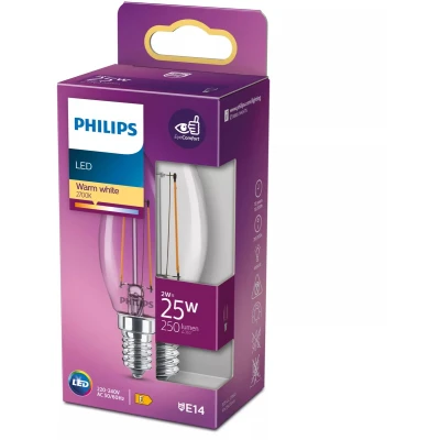 Afbeelding van Philips LED 77753100 lamp Energielabel E (A G) E14 Kaars 2 W = 25 Warmwit (Ø x l) 3.5 cm 9.7 1 stuk(s)
