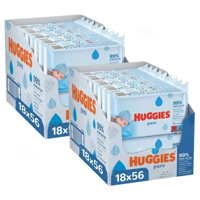Afbeelding van Huggies Pure Billendoekjes 2016 babydoekjes 36 x 56