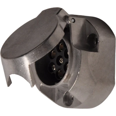 Afbeelding van Kontaktdoos aluminium 7 polig Met mistlamp schakelaar Novio Stekker &amp; Houders BouwmanAanhangwagens.nl