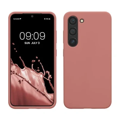 Afbeelding van kwmobile telefoonhoesje geschikt voor Samsung Galaxy S23 Hoesje met siliconen coating Smartphone case in winter roze