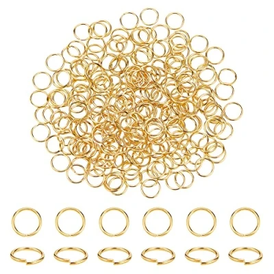 Afbeelding van PH PandaHall 260 stuks gouden ringen, springringen, open verbindingsringen, messing sieraden, accessoires voor het maken van armbanden, halskettingen, oorbellen, 10 x 1 mm