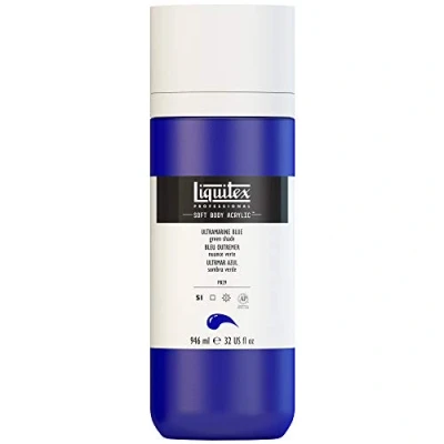 Image de Liquitex Bouteille professionnelle en acrylique souple 946 ml Bleu outremer (teinte verte)