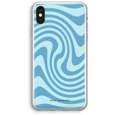 Afbeelding van Case Company® hoesje geschikt voor iPhone X Swirl Blauw Soft Cover Telefoonhoesje Bescherming aan alle Kanten en Schermrand