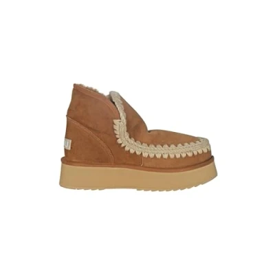 Afbeelding van Mou Mini Eskimo Platform Boot Laarzen Suède Dames Cognac Maat 38