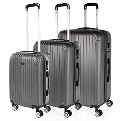 Afbeelding van ITACA set van 3 trolley koffers, 50, 60 en 70 cm, ABS, uitbreidbaar, hard, stevig licht, telescopisch handvat 4 wielen, geïntegreerd slot, voordelig