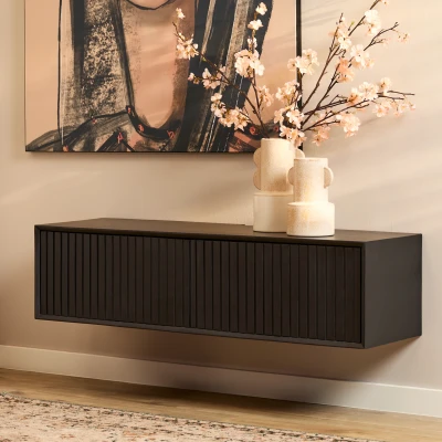 Afbeelding van Mangoe Zwevend tv meubel Madison Black 120 cm