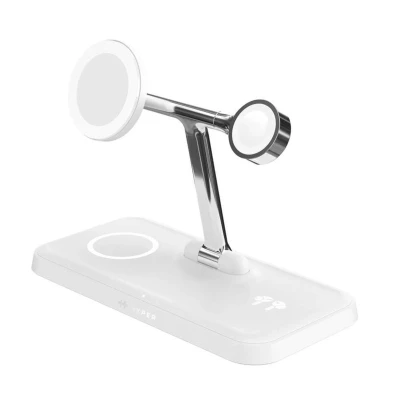 Afbeelding van HYPER HJ3004WHGL oplader voor mobiele apparatuur Hoofdtelefoons, Smartphone, Smartwatch Zilver, Wit DC, USB Draadloos opladen Snel Binnen