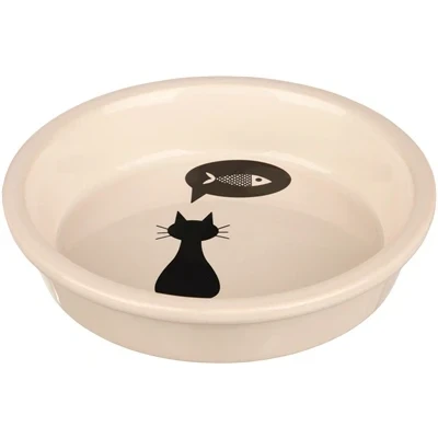 Afbeelding van Trixie Keramische Voer/Waterbak Kattenvoerbak 13 cm 0.25 l Wit