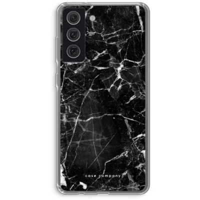 Afbeelding van Case Company® hoesje geschikt voor Samsung Galaxy S21 FE Zwart Marmer Soft Cover Telefoonhoesje Bescherming aan alle Kanten en Schermrand