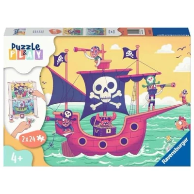 Afbeelding van Ravensburger puzzel Puzzle &amp; play Land in zicht Legpuzzel 2x24 stukjes
