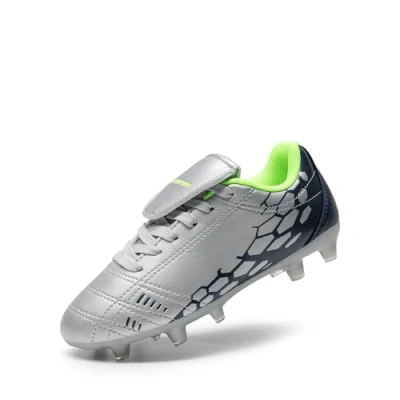 Afbeelding van DREAM PAIRS Voetbalschoenen voor kinderen, jongens, outdoor, sport, jongeren, voetbalschoenen, trainingsschoenen, Lichtgrijs marineblauw