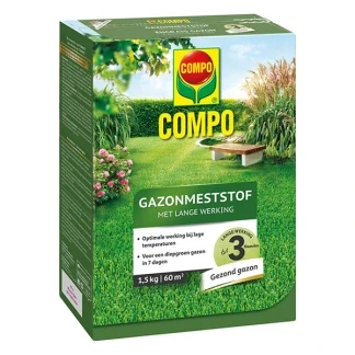 Afbeelding van COMPO Gazonmeststof Lange werking milieuvriendelijke meststof 100 dagen doos 1,5 kg (60 m²)