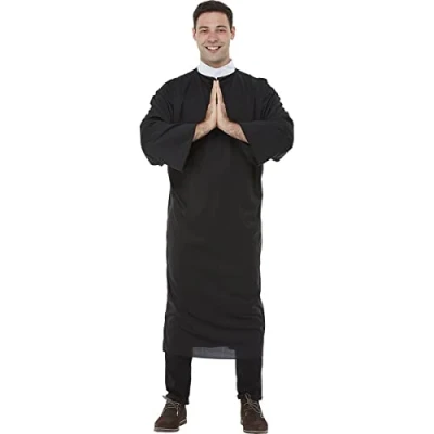 Afbeelding van FUNIDELIA Priester Kostuum voor mannen Maat: 3XL Zwart