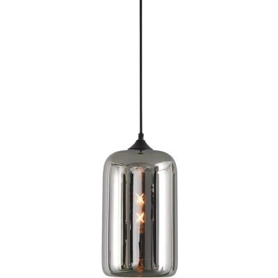 Afbeelding van Artdelight Hanglamp Botany Zwart &amp; Smoke Glas 18cm